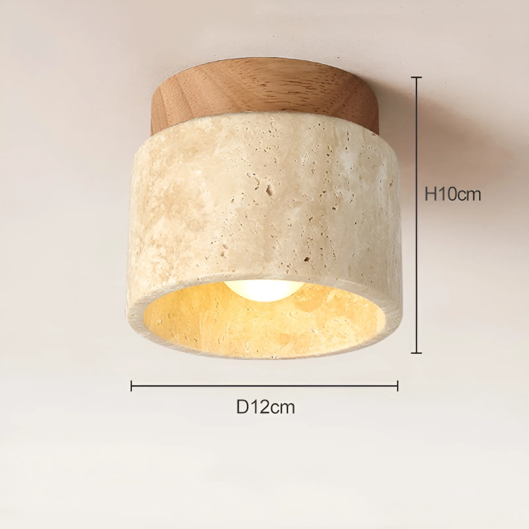 Wabi Sabi Żółty Marmur Japońska Lampa sufitowa - TranquilStone-houten-Trend Polska