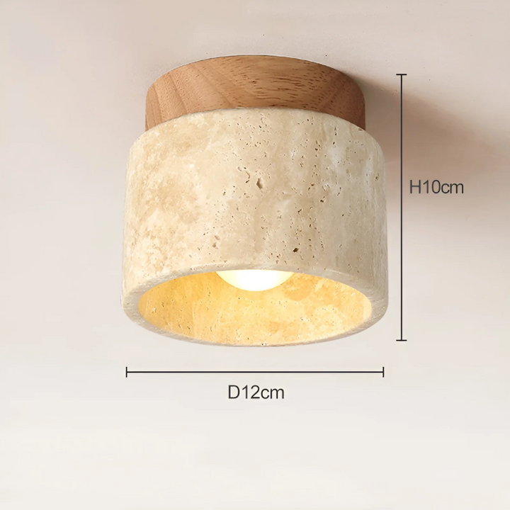 Wabi Sabi Żółty Marmur Japońska Lampa sufitowa - TranquilStone-houten-Trend Polska