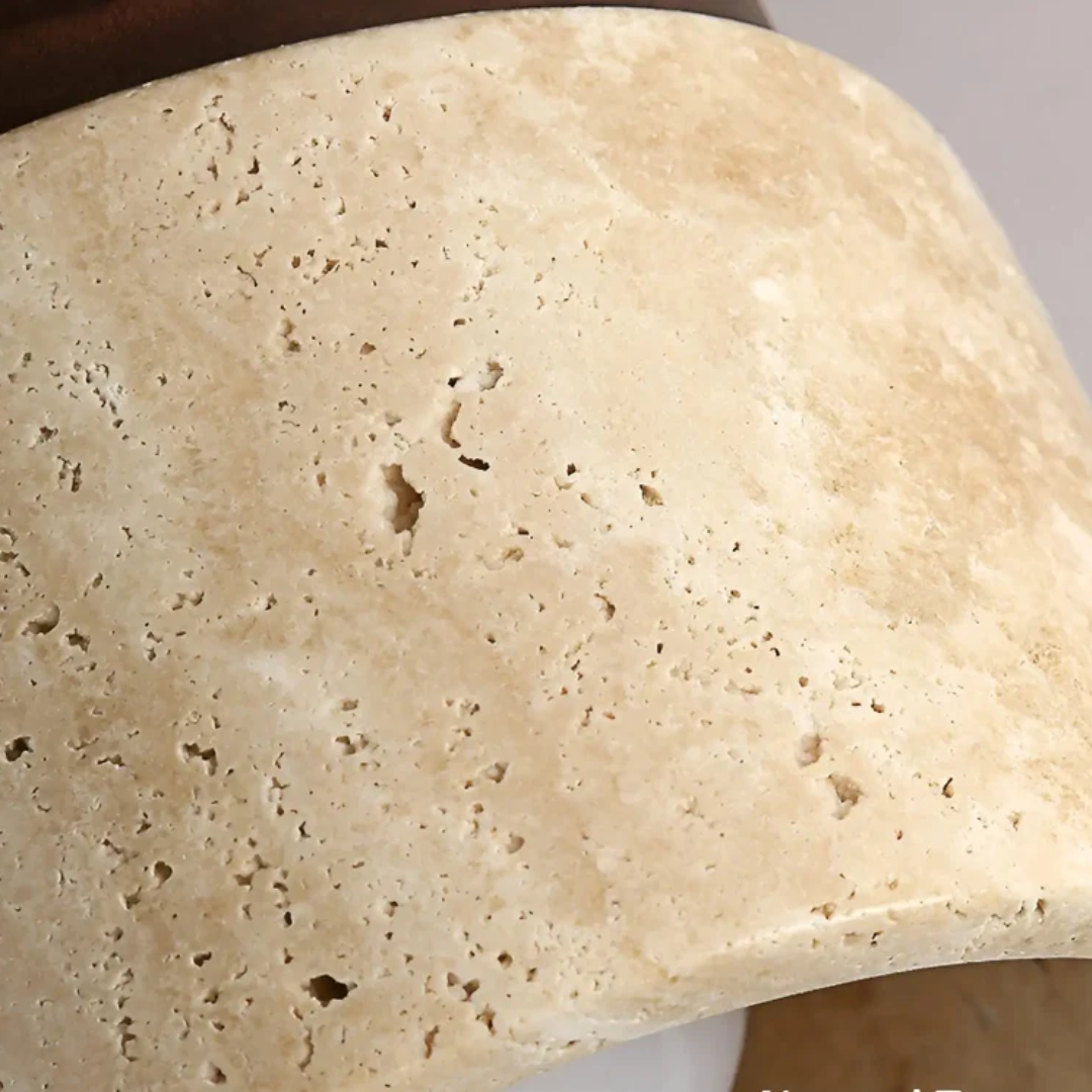 Wabi Sabi Żółty Marmur Japońska Lampa sufitowa - TranquilStone-orzech włoski-Trend Polska