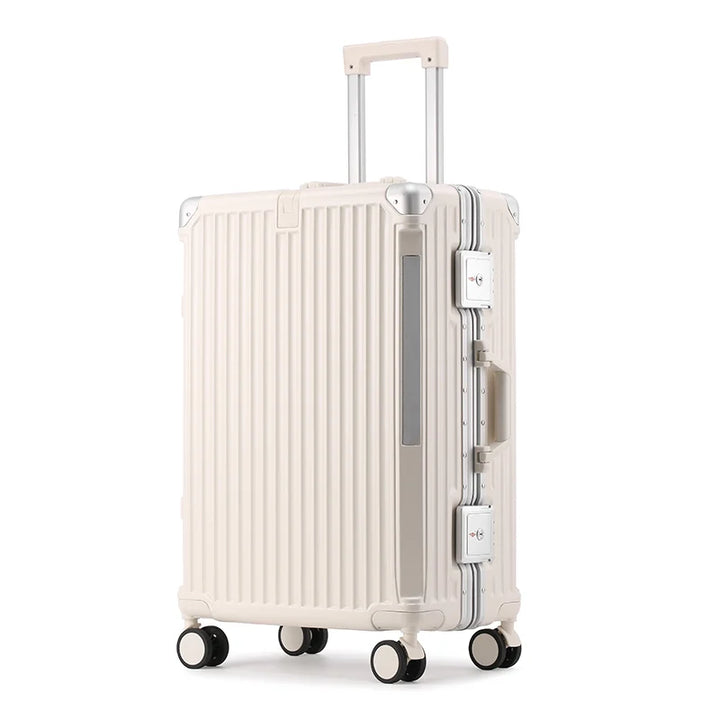 Walizka twarda z aluminiową ramą – Tallin-S (48 L)-Biały-Trend Polska