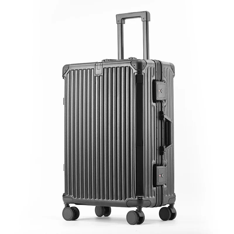 Walizka twarda z aluminiową ramą – Tallin-S (48 L)-Czarny-Trend Polska