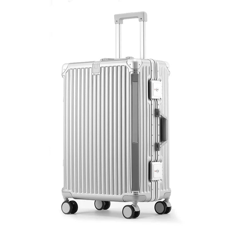 Walizka twarda z aluminiową ramą – Tallin-S (48 L)-Srebro-Trend Polska