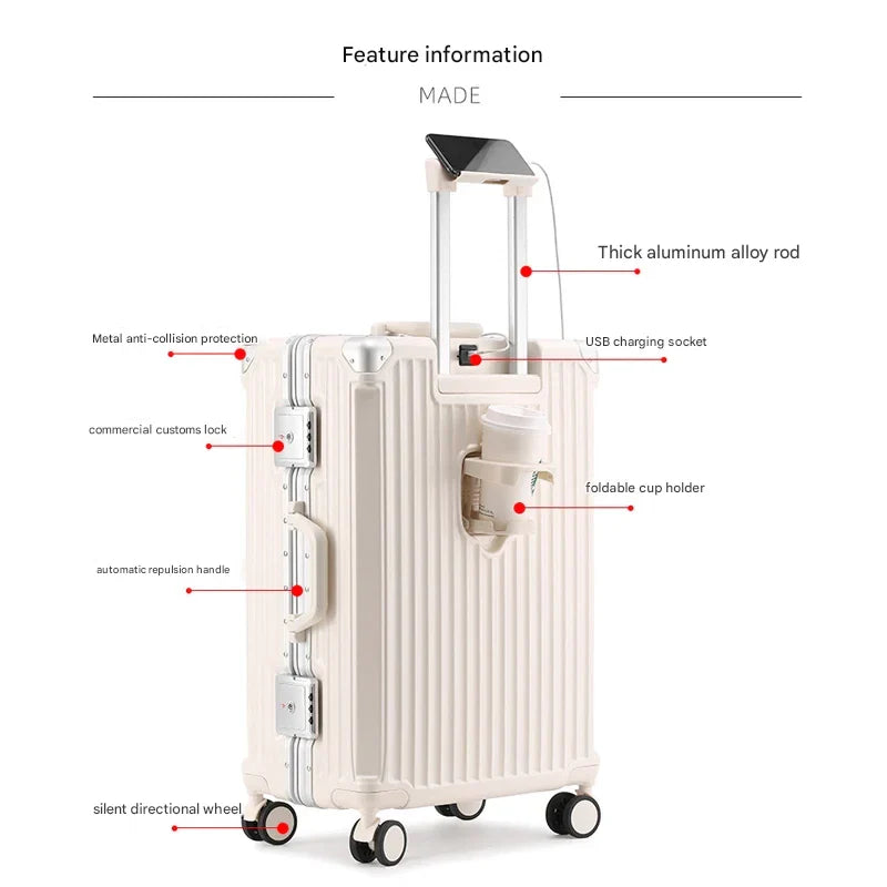 Walizka twarda z aluminiową ramą – Tallin-S (48 L)-Rot-Trend Polska