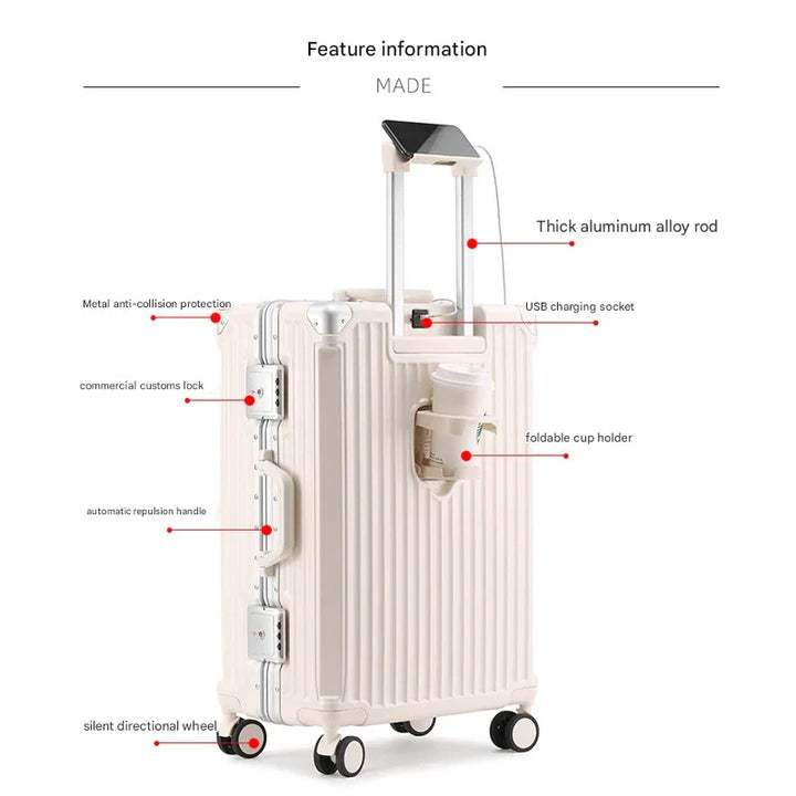 Walizka twarda z aluminiową ramą – Tallin-S (48 L)-Rot-Trend Polska