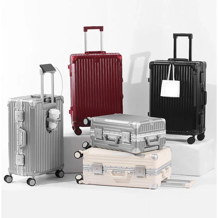 Walizka twarda z aluminiową ramą – Tallin-S (48 L)-Rot-Trend Polska