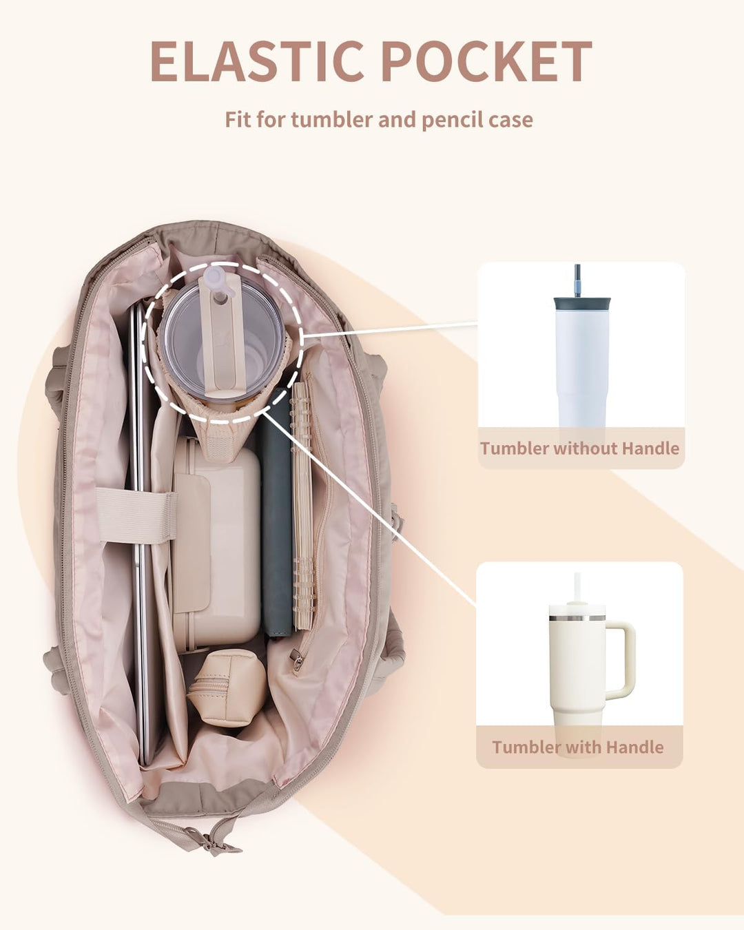 Quilted Puffer Tote z uchwytem na kubek i kieszenią na laptopa do podróży i pracy