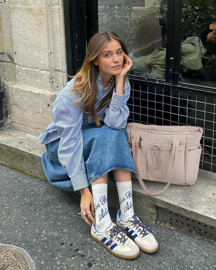 Quilted Puffer Tote z uchwytem na kubek i kieszenią na laptopa do podróży i pracy