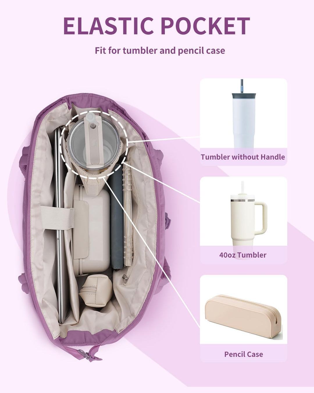 Quilted Puffer Tote z uchwytem na kubek i kieszenią na laptopa do podróży i pracy