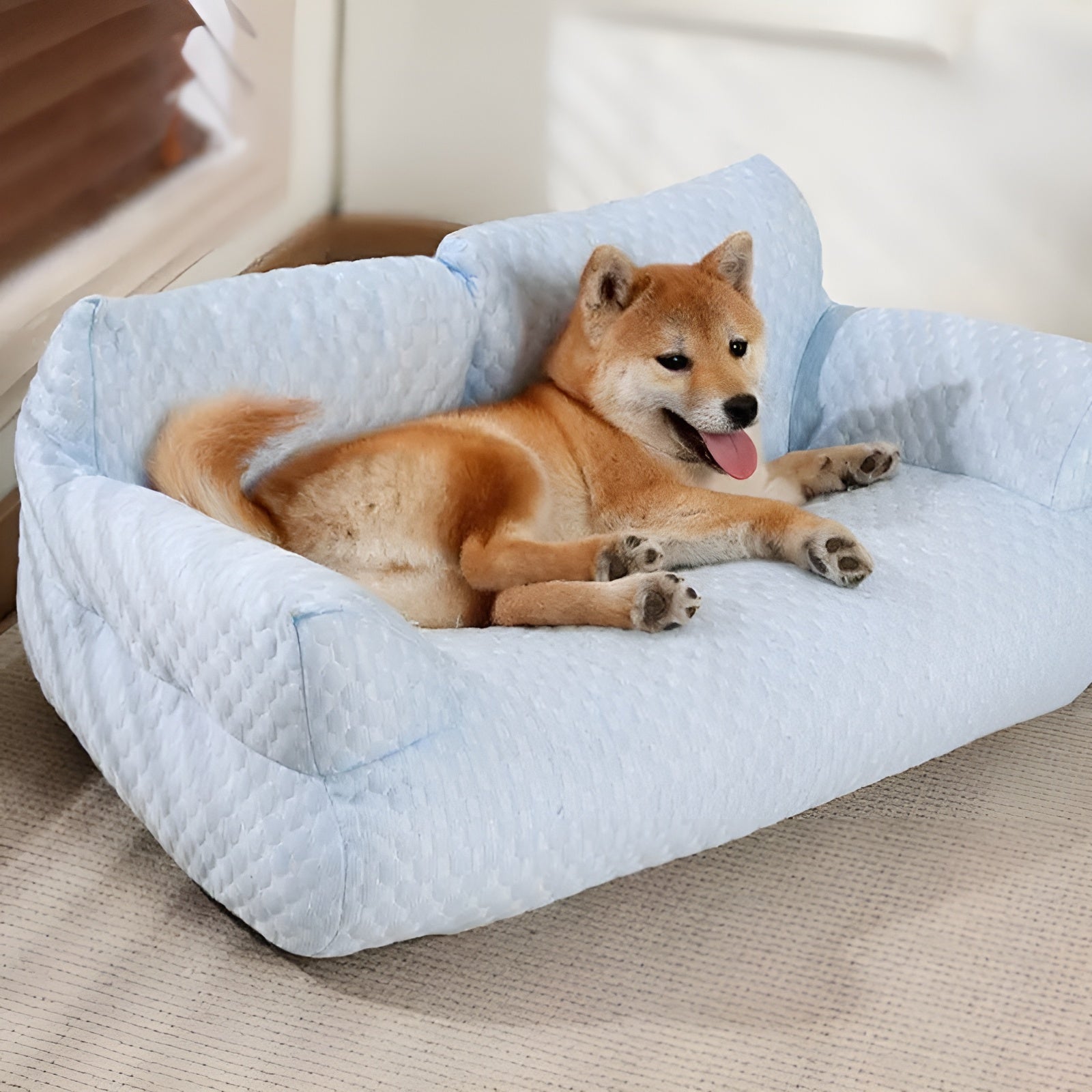 Wasbare poduszka z pluszu dla zwierząt domowych - CozyPaws-Niebieski-M-Trend Polska