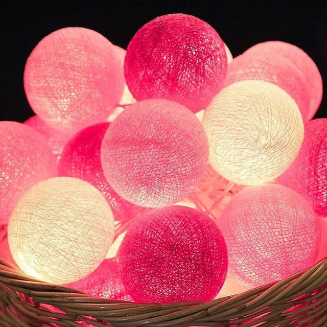 Wesoła bawełniana świecąca lina z kulkami - LumiBall-Słodycze-1,5 metra 10 lampków-USB-Trend Polska
