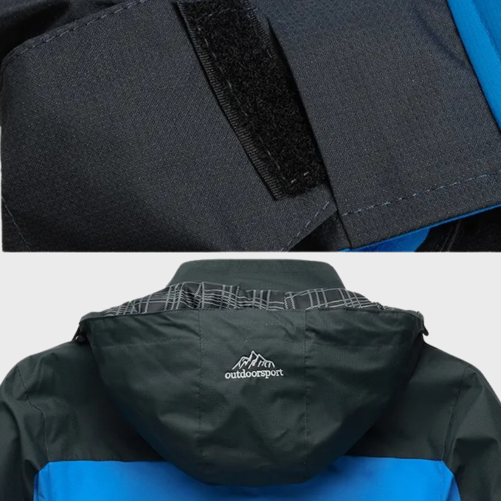 Wiatroszczelna kurtka męska - AquaShield-Niebieski-L-Trend Polska