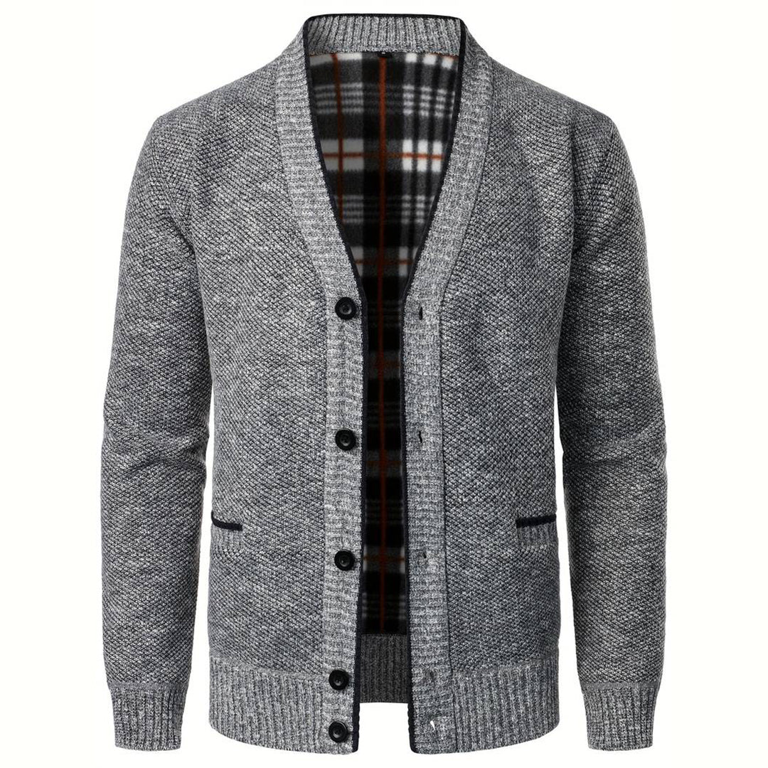 Wielki sweter z dekoltem w serek - Aspen-Jasnoszary-S-Trend Polska