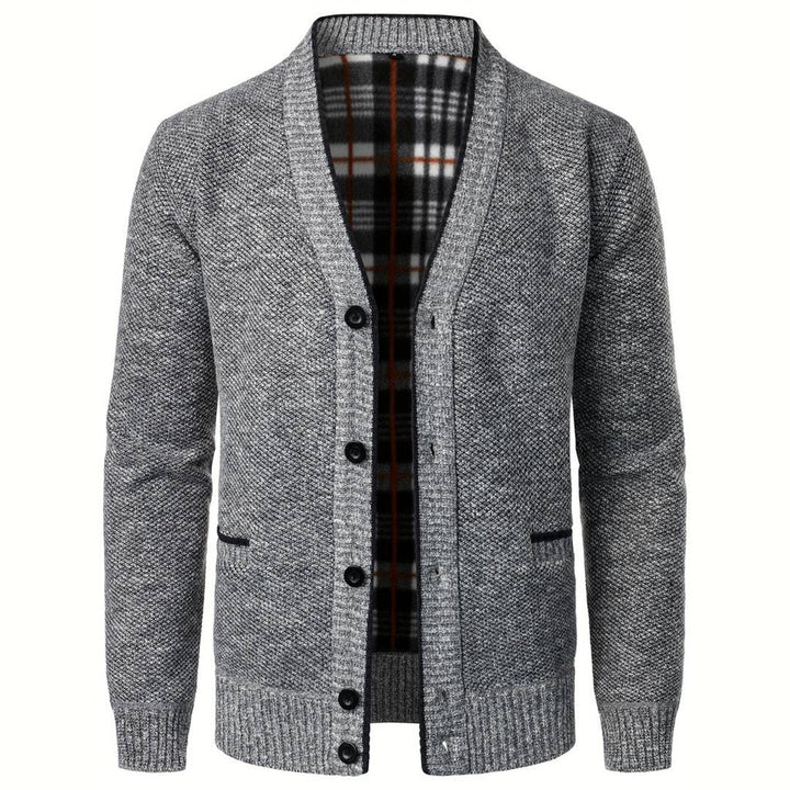 Wielki sweter z dekoltem w serek - Aspen-Jasnoszary-S-Trend Polska