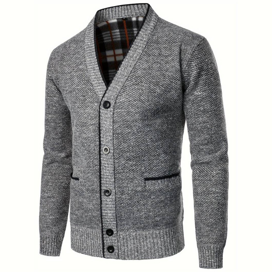 Wielki sweter z dekoltem w serek - Aspen-Jasnoszary-S-Trend Polska