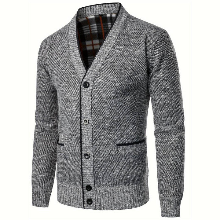 Wielki sweter z dekoltem w serek - Aspen-Jasnoszary-S-Trend Polska