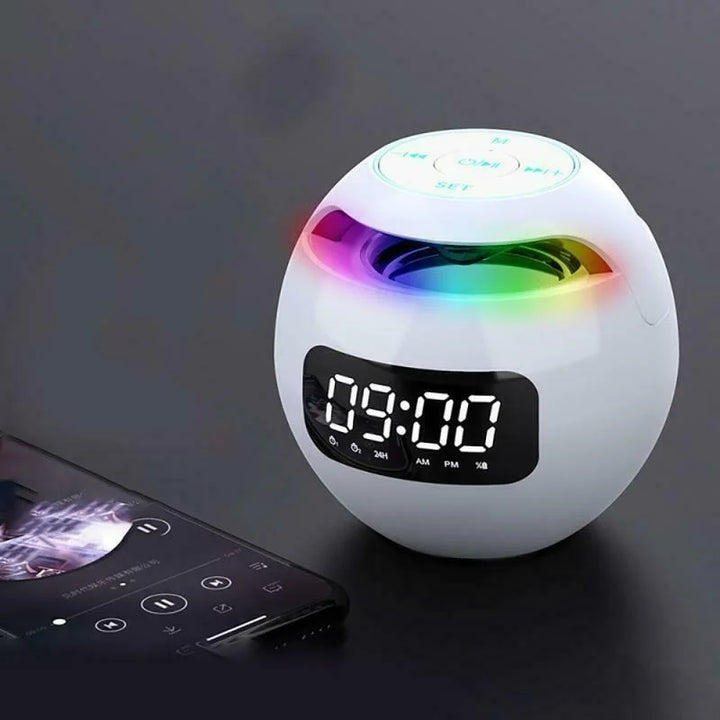 Wielofunkcyjny Budzik – GlowBeep Głośnik Zegar-Biały-Trend Polska