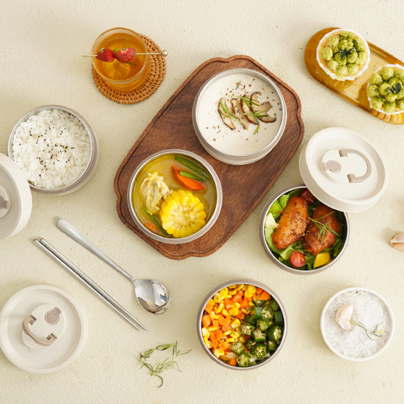 Wielowarstwowy Izolowany Lunchbox z BEZPŁATNĄ Torbą - ThermoBox-Niebieski-Mały-Trend Polska