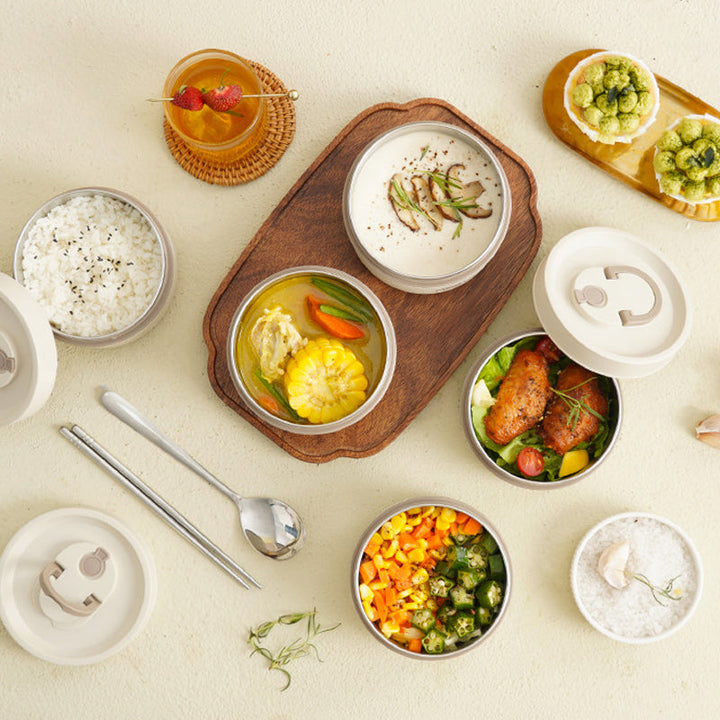 Wielowarstwowy Izolowany Lunchbox z BEZPŁATNĄ Torbą - ThermoBox-Niebieski-Mały-Trend Polska