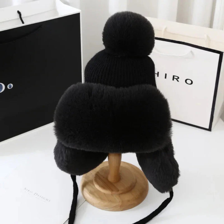 Winter Shield Czapka narciarska z uszami dla kobiet - Tressa-Czarny-Trend Polska