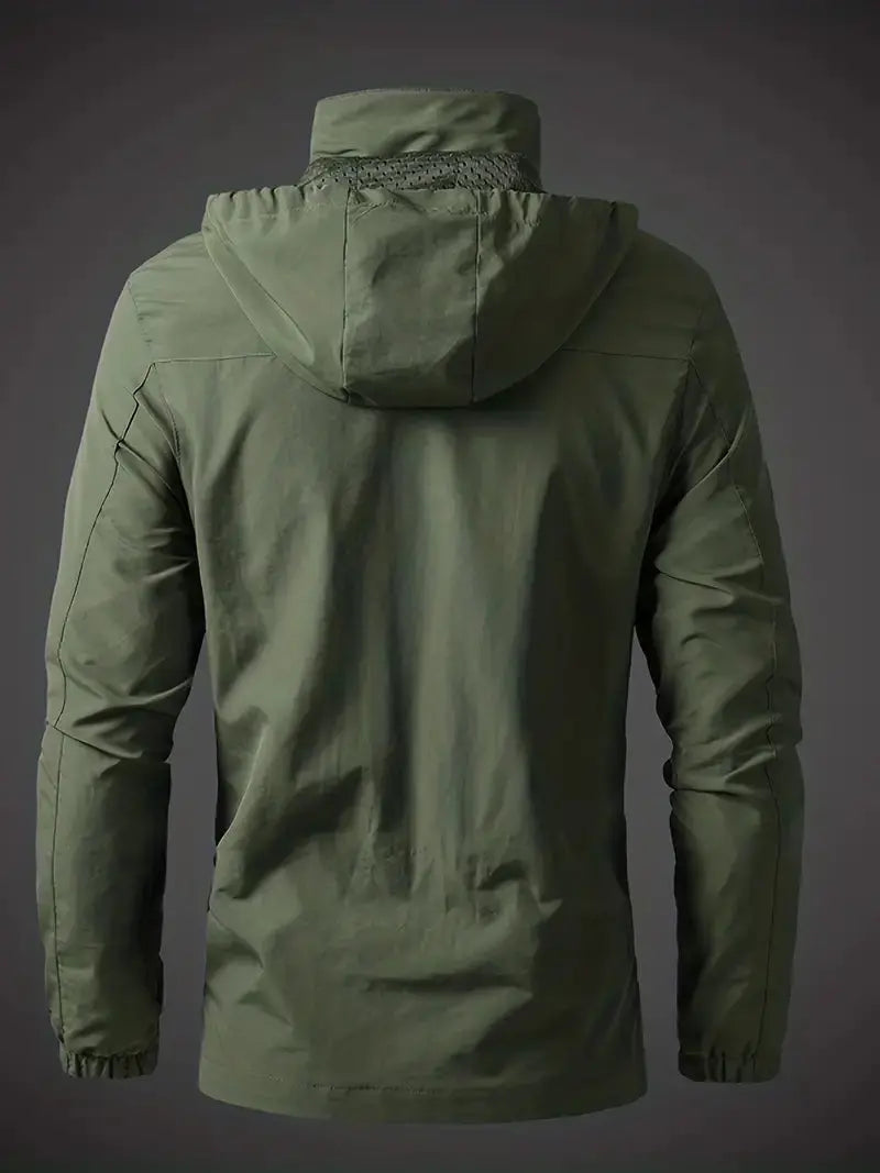 Wodoodporna Męska Kurtka Varsity - StormGuard-Zielony wojskowy-M-Trend Polska