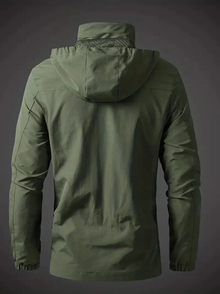 Wodoodporna Męska Kurtka Varsity - StormGuard-Zielony wojskowy-M-Trend Polska