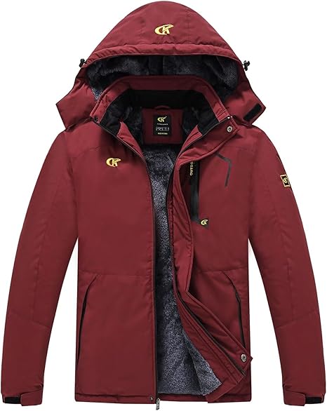 Wodoodporna męska kurtka zimowa - Max-Bordeaux czerwień-S-Trend Polska