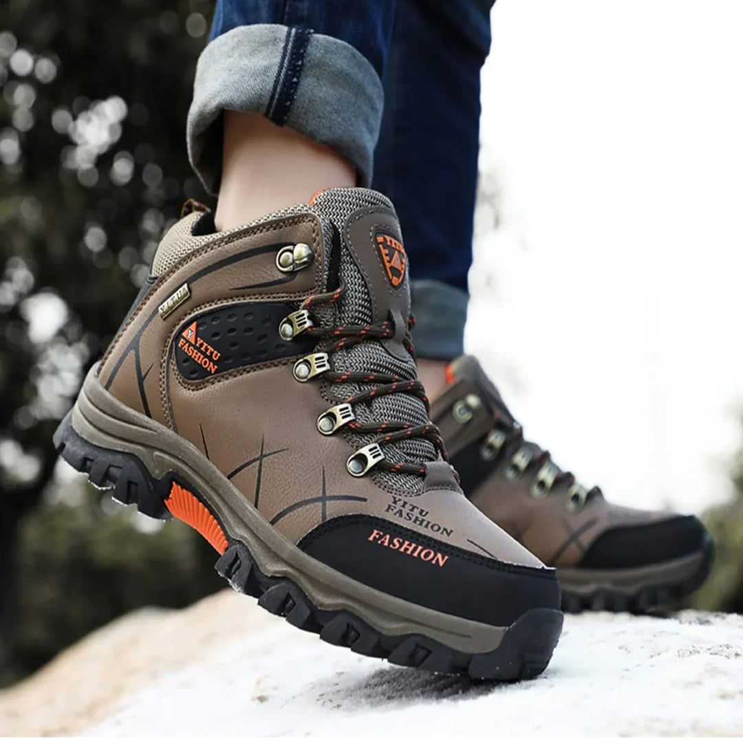 Wodoodporne męskie buty zimowe z ergonomiczną podeszwą - Victor Winter Guard-Zielony wojskowy-41-Trend Polska