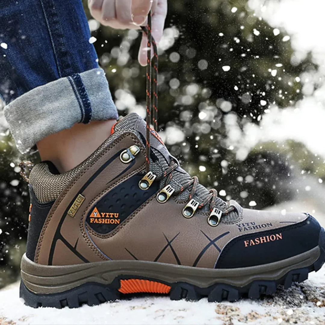 Wodoodporne męskie buty zimowe z ergonomiczną podeszwą - Victor Winter Guard-Zielony wojskowy-41-Trend Polska