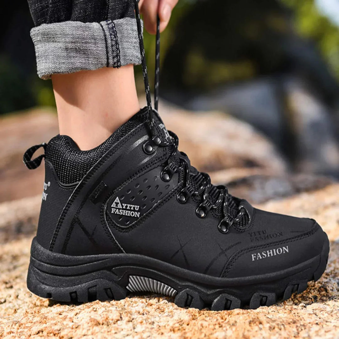 Wodoodporne męskie buty zimowe z ergonomiczną podeszwą - Victor Winter Guard-Zielony wojskowy-41-Trend Polska