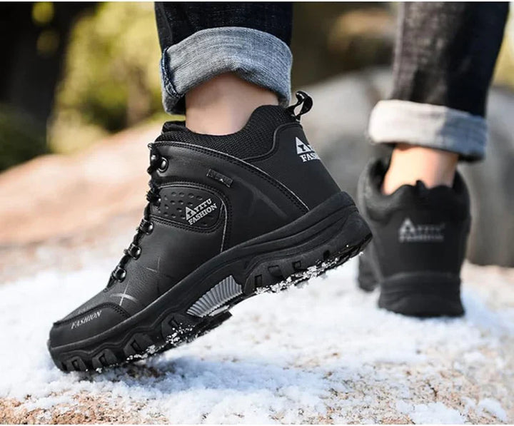 Wodoodporne męskie buty zimowe z ergonomiczną podeszwą - Victor Winter Guard-Zielony wojskowy-41-Trend Polska