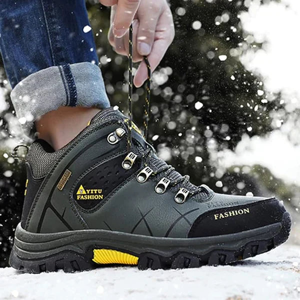 Wodoodporne męskie buty zimowe z ergonomiczną podeszwą - Victor Winter Guard-Zielony wojskowy-41-Trend Polska