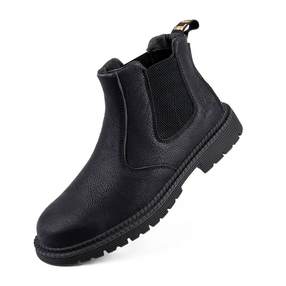 Wodoodporne Skórzane Buty Robocze - Sigvard-Czarny-40-Trend Polska