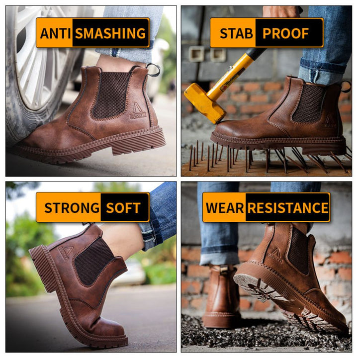 Wodoodporne Skórzane Buty Robocze - Sigvard-Wielbłąd-40-Trend Polska