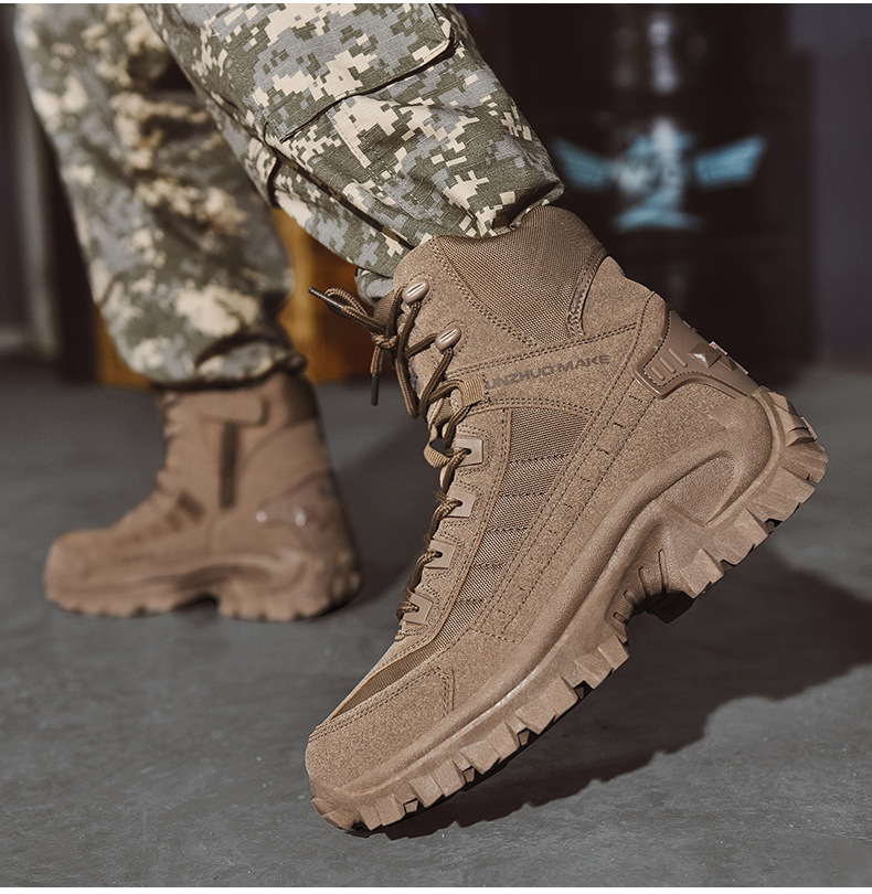 Wodoodporne taktyczne buty robocze z antyprzebiciem – TrailForce Tactical-Beżowy-39-Trend Polska