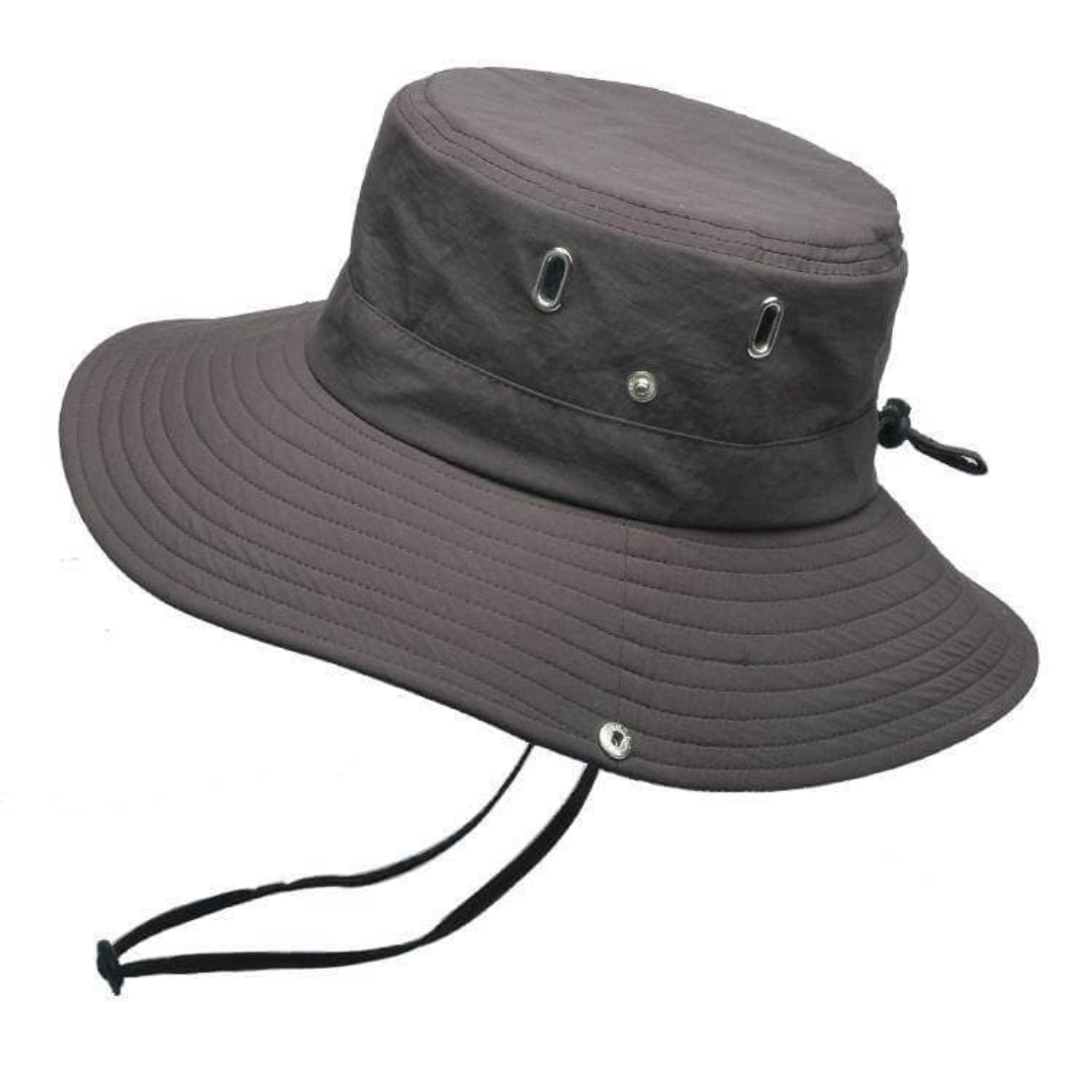 Wodoodporny kapelusz outdoorowy typu bucket z ochroną UV – ShieldFlex Pro-Kawowy-Trend Polska
