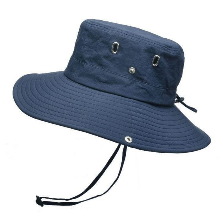 Wodoodporny kapelusz outdoorowy typu bucket z ochroną UV – ShieldFlex Pro-Morski-Trend Polska