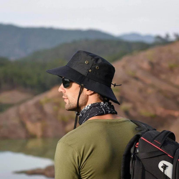 Wodoodporny kapelusz outdoorowy typu bucket z ochroną UV – ShieldFlex Pro-Zielony-Trend Polska