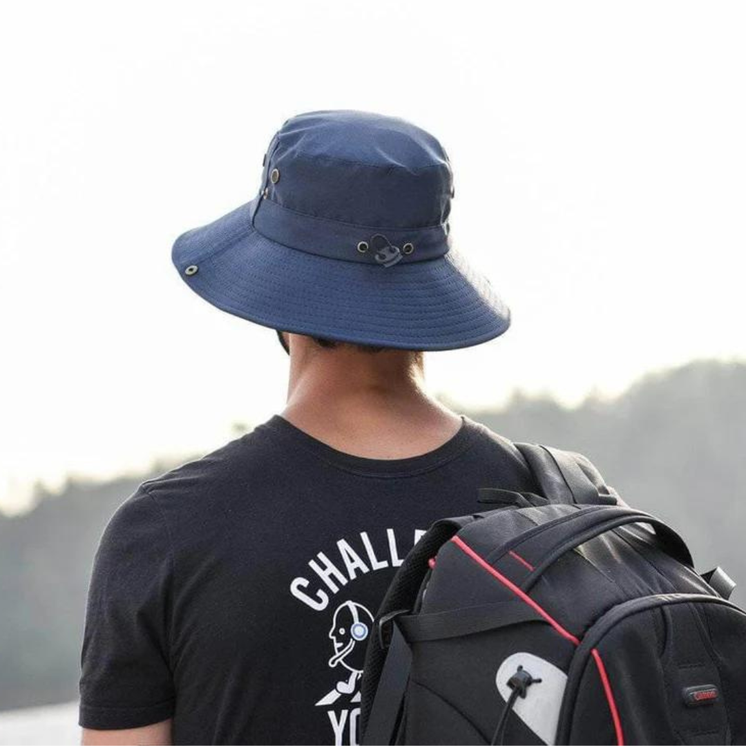 Wodoodporny kapelusz outdoorowy typu bucket z ochroną UV – ShieldFlex Pro-Zielony-Trend Polska