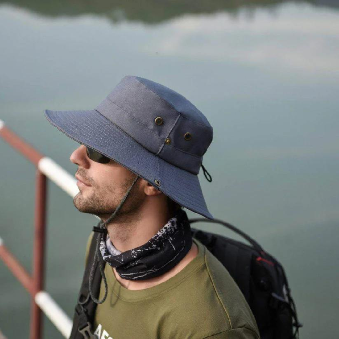 Wodoodporny kapelusz outdoorowy typu bucket z ochroną UV – ShieldFlex Pro-Zielony-Trend Polska