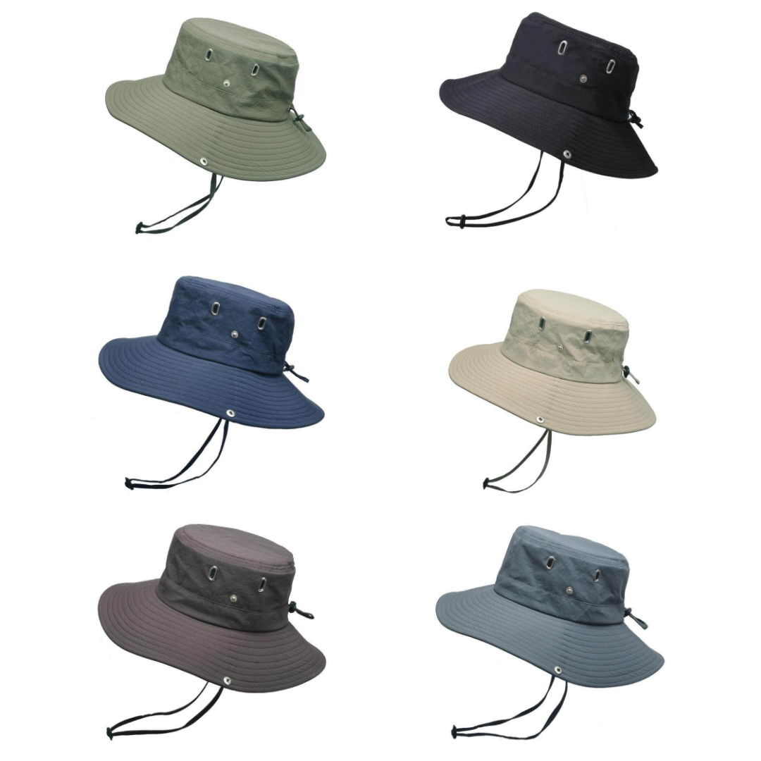Wodoodporny kapelusz outdoorowy typu bucket z ochroną UV – ShieldFlex Pro-Zielony-Trend Polska