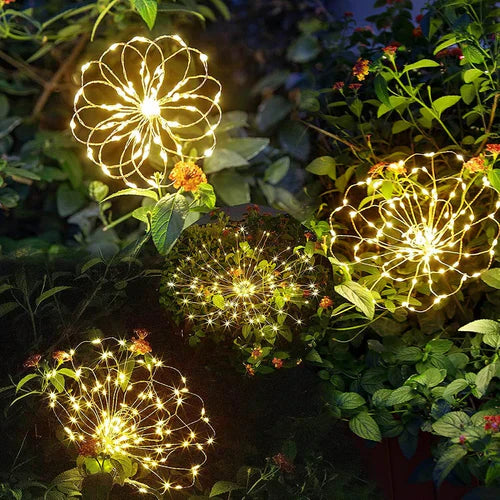 Wodoszczelna lampa ogrodowa solarna z efektem fajerwerków – SparkGlow-Wielokolorowy-Trend Polska