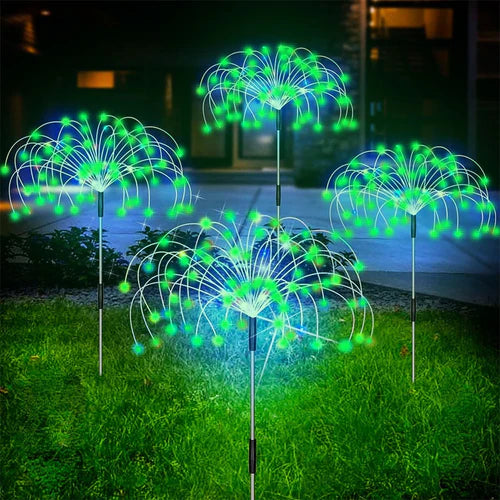 Wodoszczelna lampa ogrodowa solarna z efektem fajerwerków – SparkGlow-Wielokolorowy-Trend Polska