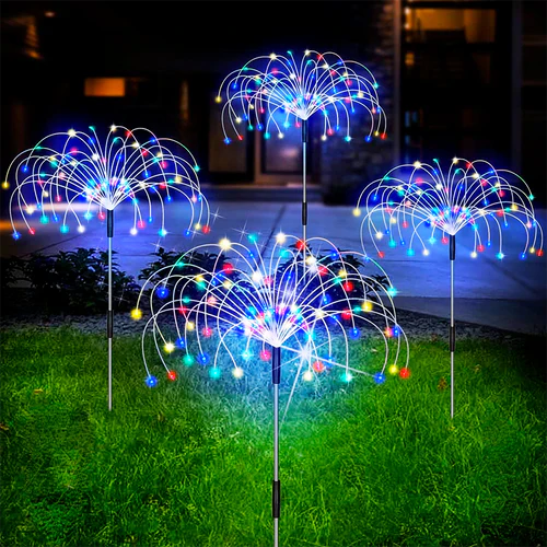 Wodoszczelna lampa ogrodowa solarna z efektem fajerwerków – SparkGlow-Wielokolorowy-Trend Polska