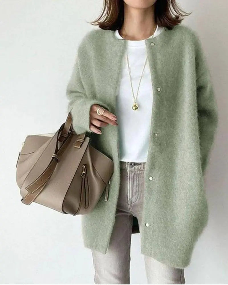 Wol-Mohair Damski sweter - Elise-Zielony-S-Trend Polska