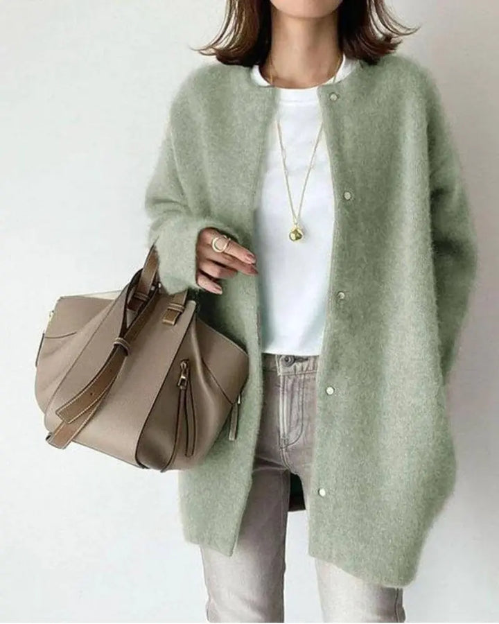 Wol-Mohair Damski sweter - Elise-Zielony-S-Trend Polska
