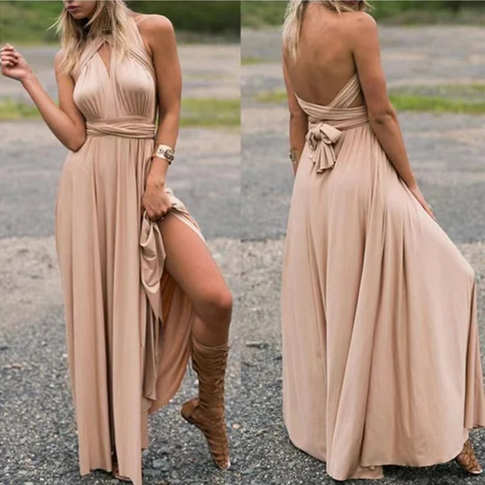 Wszechstronna elastyczna sukienka - Denise-S-Khaki-Trend Polska