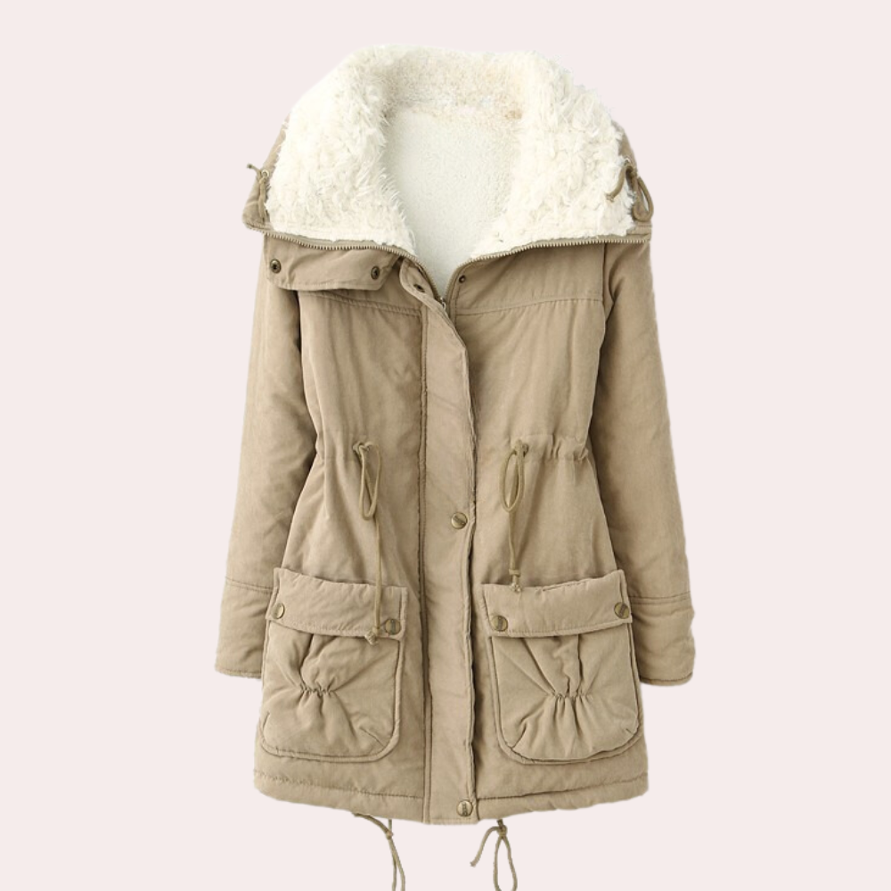 Wygodna Ciepła Damska Kurtka - Noelle-Khaki-XS-Trend Polska