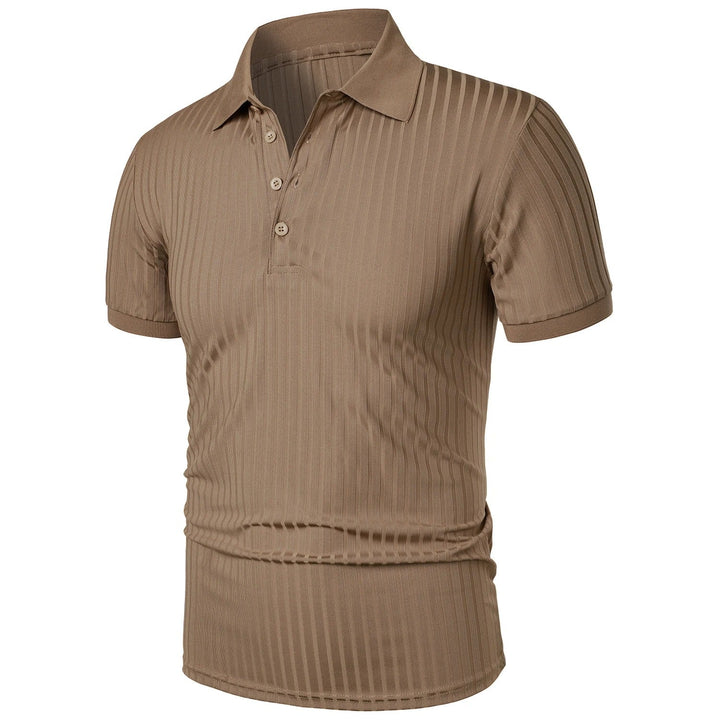 Wygodna i stylowa męska koszulka polo z guzikami – Nevan-Khaki-S-Trend Polska