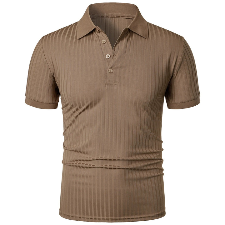 Wygodna i stylowa męska koszulka polo z guzikami – Nevan-Khaki-S-Trend Polska