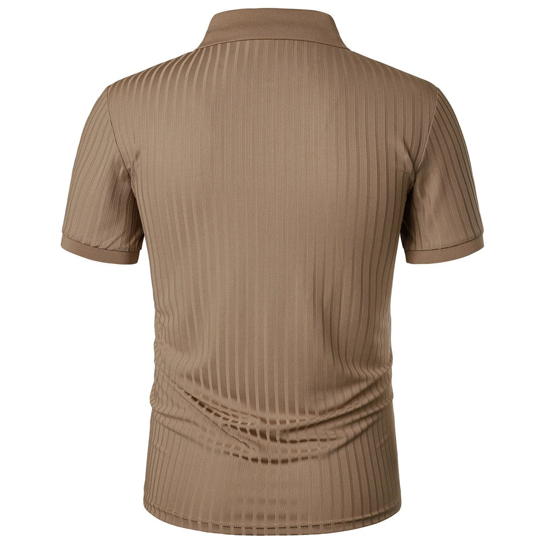 Wygodna i stylowa męska koszulka polo z guzikami – Nevan-Khaki-S-Trend Polska